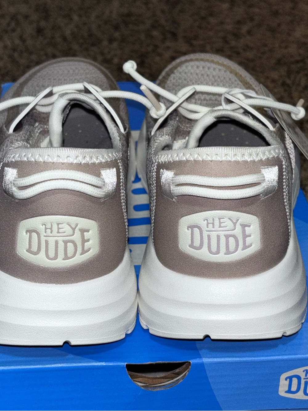 Hey Dude Shoes Sirocco Dual Knit Neutral Tan Women’s Size 6 New Moccasin Casual - Picture 3 of 7